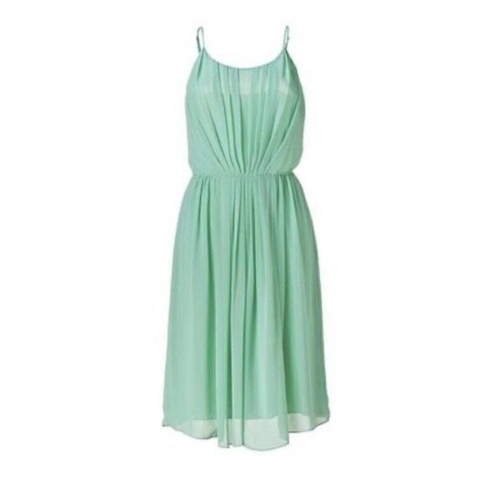 Sandro Mint Green Strappy Pleated Chiffon Dress